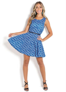 Godê Dress with Blue Print Cutouts