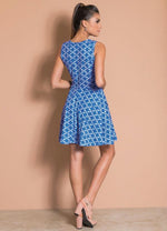 Load image into Gallery viewer, Godê Dress with Blue Print Cutouts
