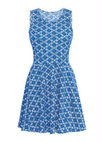 Load image into Gallery viewer, Godê Dress with Blue Print Cutouts
