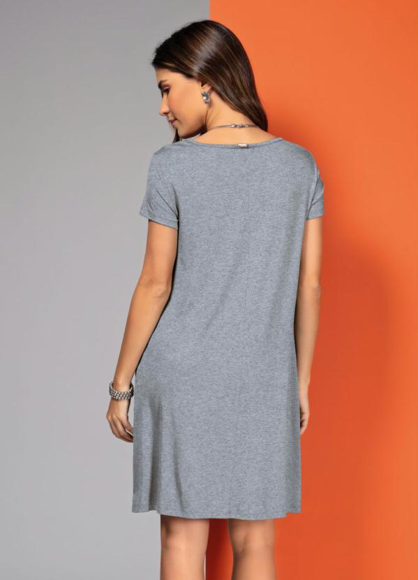 Mixed Dress With Pockets And Short Sleeves