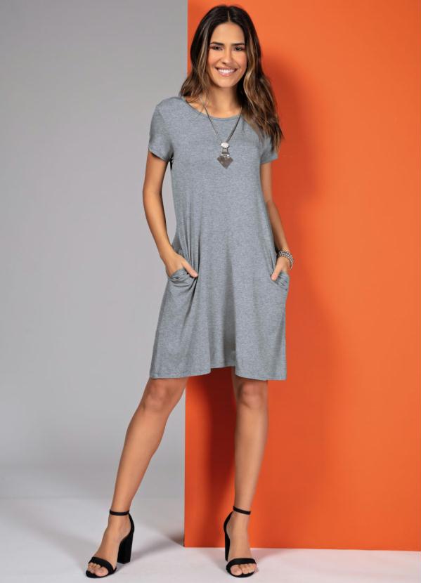 Mixed Dress With Pockets And Short Sleeves