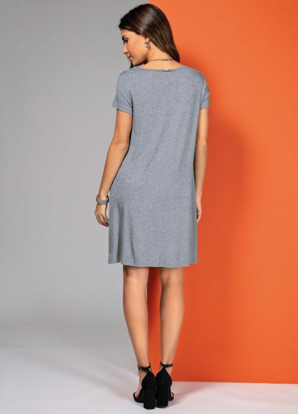 Mixed Dress With Pockets And Short Sleeves