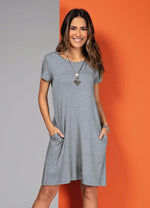 Load image into Gallery viewer, Mixed Dress With Pockets And Short Sleeves
