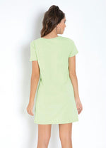 Load image into Gallery viewer, Green Dress With Front Print
