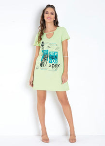 Green Dress With Front Print