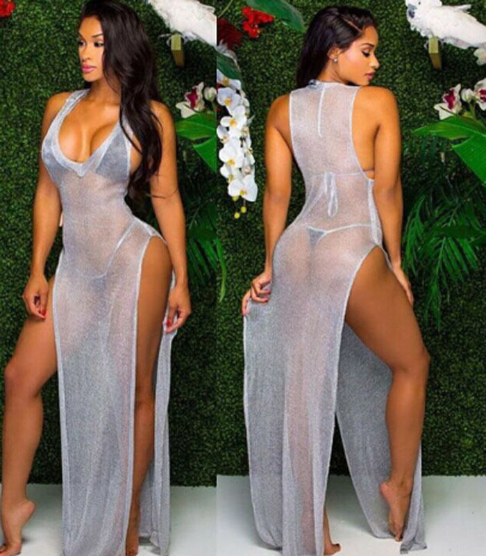 Women's Long Sexy Dress with Open Sides