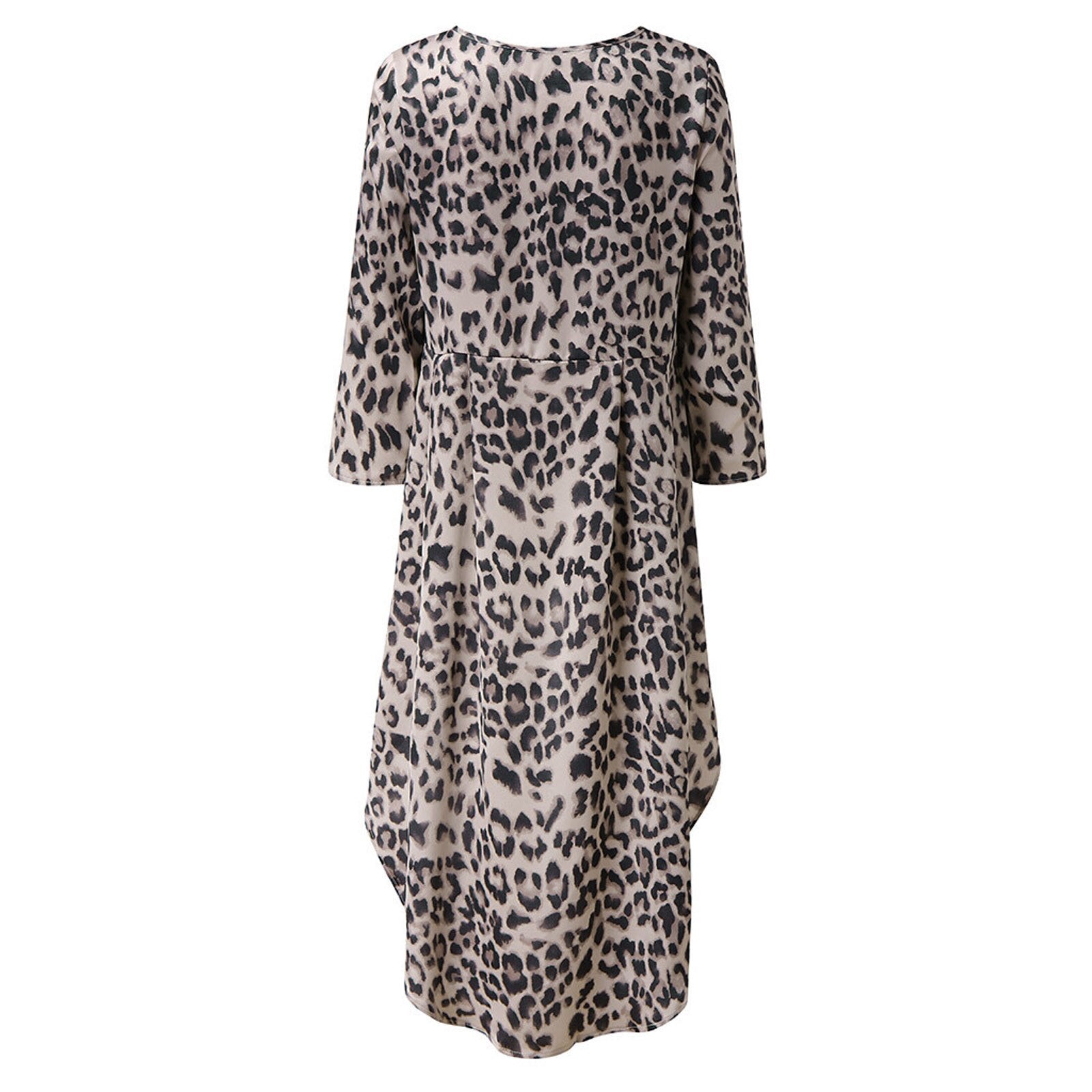 Oversized  Fashion High Low Leopard Blouse Shirt Loose Tops Casual