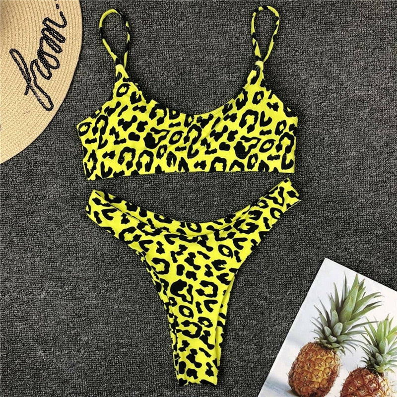 Sexy Leopard Printed Micro Bikini Set Women