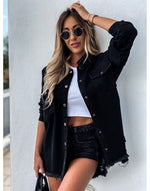 Load image into Gallery viewer, Jean Jacket Women Denim Jackets New Hole Loose
