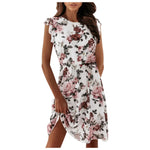 Load image into Gallery viewer, Short Floral Dress with Ruffle on the Sleeves
