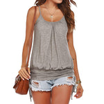 Load image into Gallery viewer, Ladies Shirt Spaghetti Strap Vest Sleeveless Splid Casual
