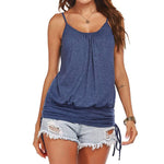 Load image into Gallery viewer, Ladies Shirt Spaghetti Strap Vest Sleeveless Splid Casual
