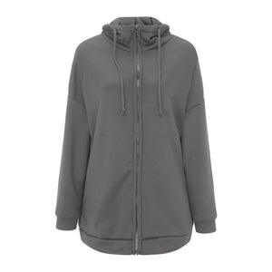 Women's Wool Jacket with Hood and Zipper