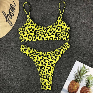Sexy Leopard Printed Micro Bikini Set Women
