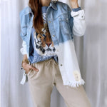 Load image into Gallery viewer, Jean Jacket Women Denim Jackets New Hole Loose
