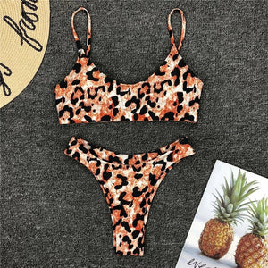 Sexy Leopard Printed Micro Bikini Set Women