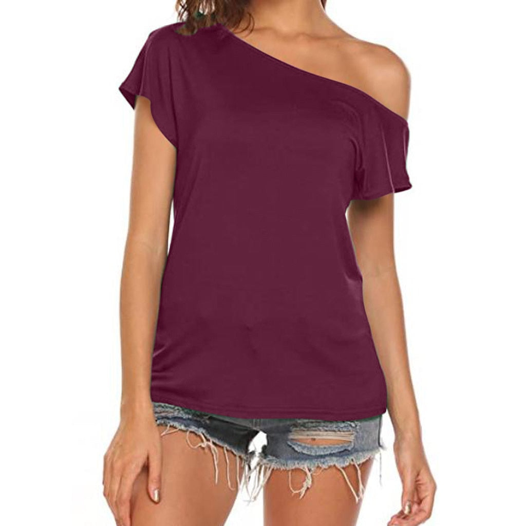 Fashion Off Shoulder T-Shirt Casual