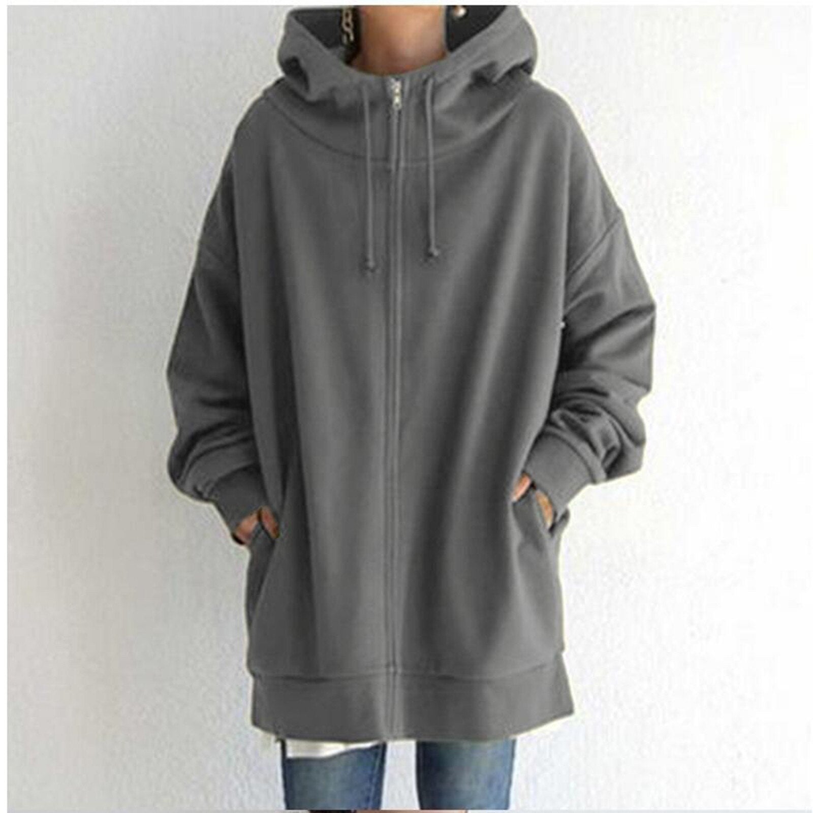 Women's Wool Jacket with Hood and Zipper