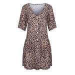 Load image into Gallery viewer, Women&#39;s Short Dress with Leopard Details
