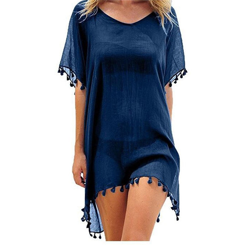Chiffon Tassels Beach Wear Women Cover Up
