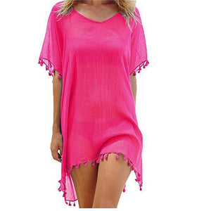 Chiffon Tassels Beach Wear Women Cover Up