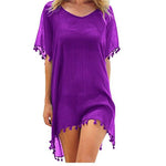 Load image into Gallery viewer, Chiffon Tassels Beach Wear Women Cover Up
