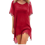 Load image into Gallery viewer, Chiffon Tassels Beach Wear Women Cover Up
