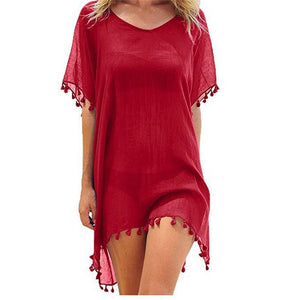 Chiffon Tassels Beach Wear Women Cover Up