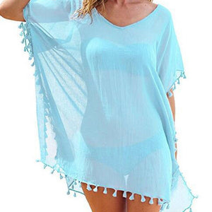 Chiffon Tassels Beach Wear Women Cover Up