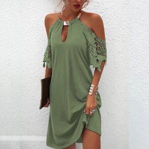 Fashion Vintage off-the-shoulder Dress Women