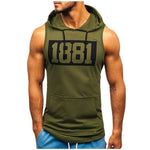 Load image into Gallery viewer, Sports Tank Tops Men Fitness Muscle Print Sleeveless Hooded
