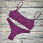 Load image into Gallery viewer, Summer Women Solid Bikini Set Push-up UnPadded Bra Swimsuit Swimwear
