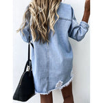Load image into Gallery viewer, Jean Jacket Women Denim Jackets New Hole Loose
