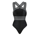 Load image into Gallery viewer, Sexy Black Striped One Piece Bikini
