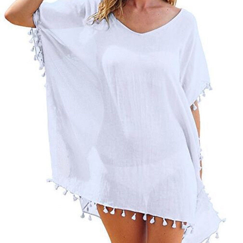 Chiffon Tassels Beach Wear Women Cover Up