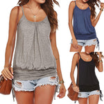 Load image into Gallery viewer, Ladies Shirt Spaghetti Strap Vest Sleeveless Splid Casual
