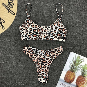 Sexy Leopard Printed Micro Bikini Set Women