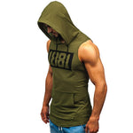 Load image into Gallery viewer, Sports Tank Tops Men Fitness Muscle Print Sleeveless Hooded
