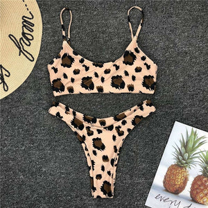 Sexy Leopard Printed Micro Bikini Set Women