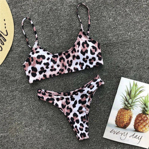 Sexy Leopard Printed Micro Bikini Set Women