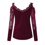 Load image into Gallery viewer, Fashion Off Shoulder Tunic Blouse Shirt Sexy Lace V-neck
