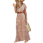 Load image into Gallery viewer, Women&#39;s Floral Short Sleeve Long Dress
