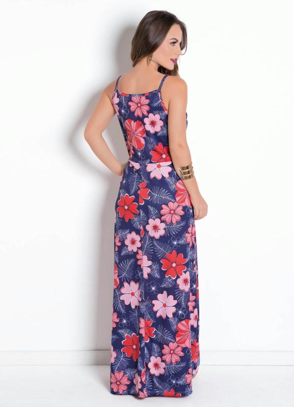 Long Strapless Dress With Floral Slit