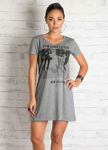 Mescla T-Shirt Dress With Round Neck