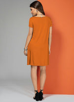 Load image into Gallery viewer, Orange Dress With Pockets And Short Sleeves
