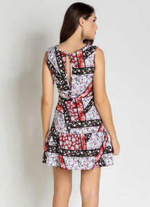 Patchwork Dress With Cutout Back
