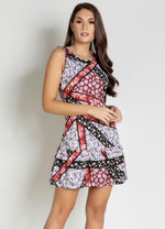 Load image into Gallery viewer, Patchwork Dress With Cutout Back
