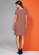 Load image into Gallery viewer, Pink dress with pockets and short sleeves
