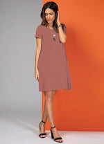 Load image into Gallery viewer, Pink dress with pockets and short sleeves
