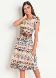Print Midi Mix Dress